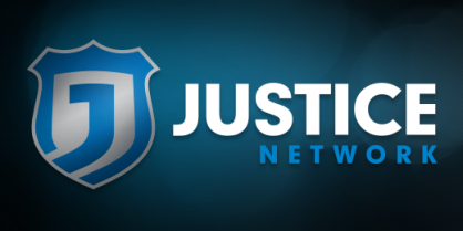 Justice Network Logo: Blue Background